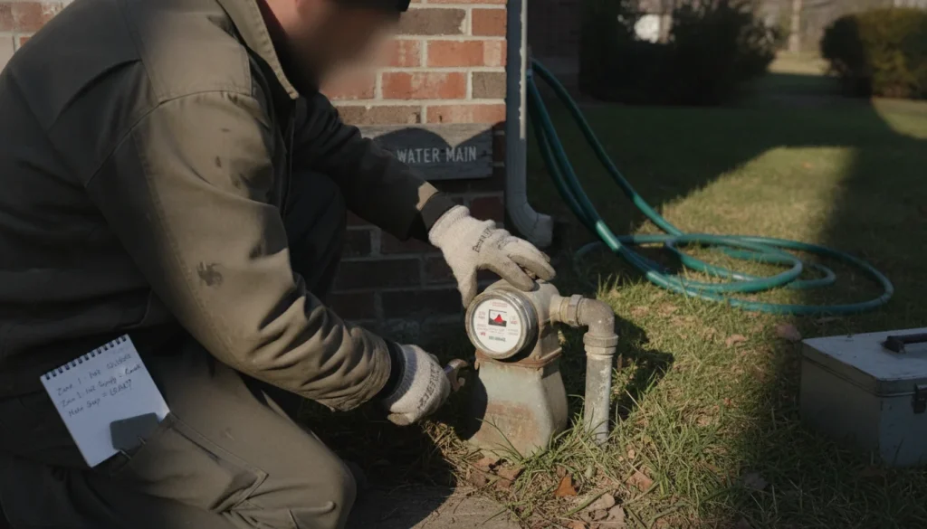 Check the meter; isolate zones and compare hot vs. cold to pinpoint a household water leak in Rockford